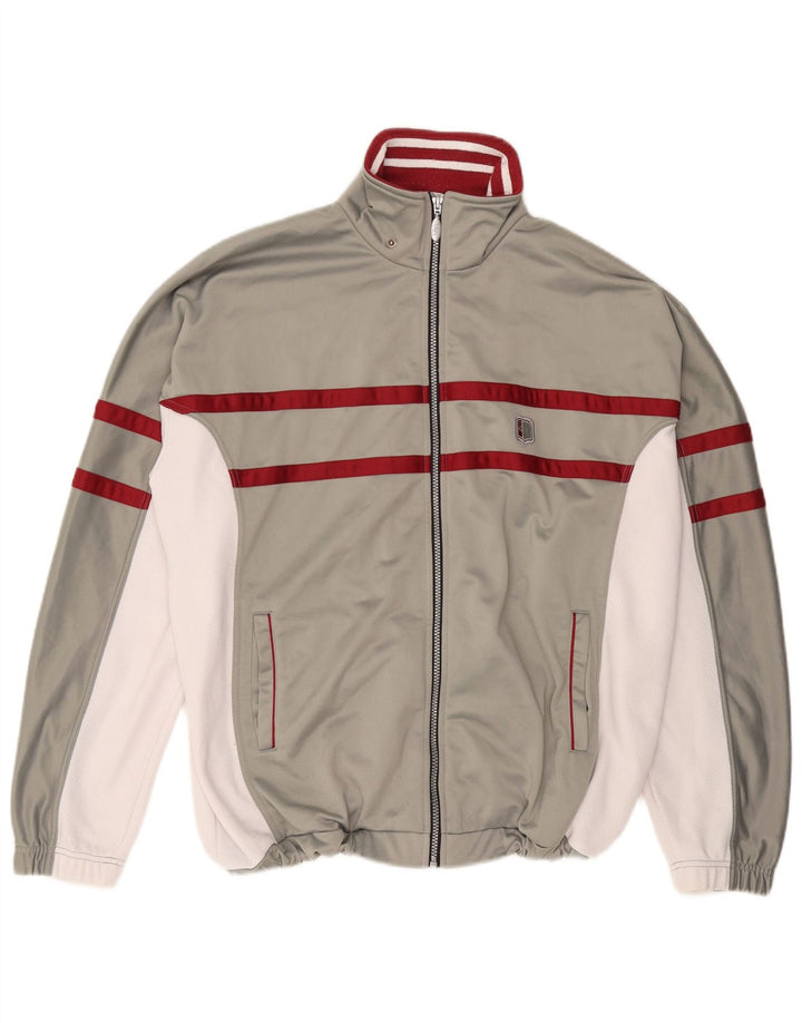 ASICS Chaqueta de chándal para hombre XL Gris Colorblock Poliéster