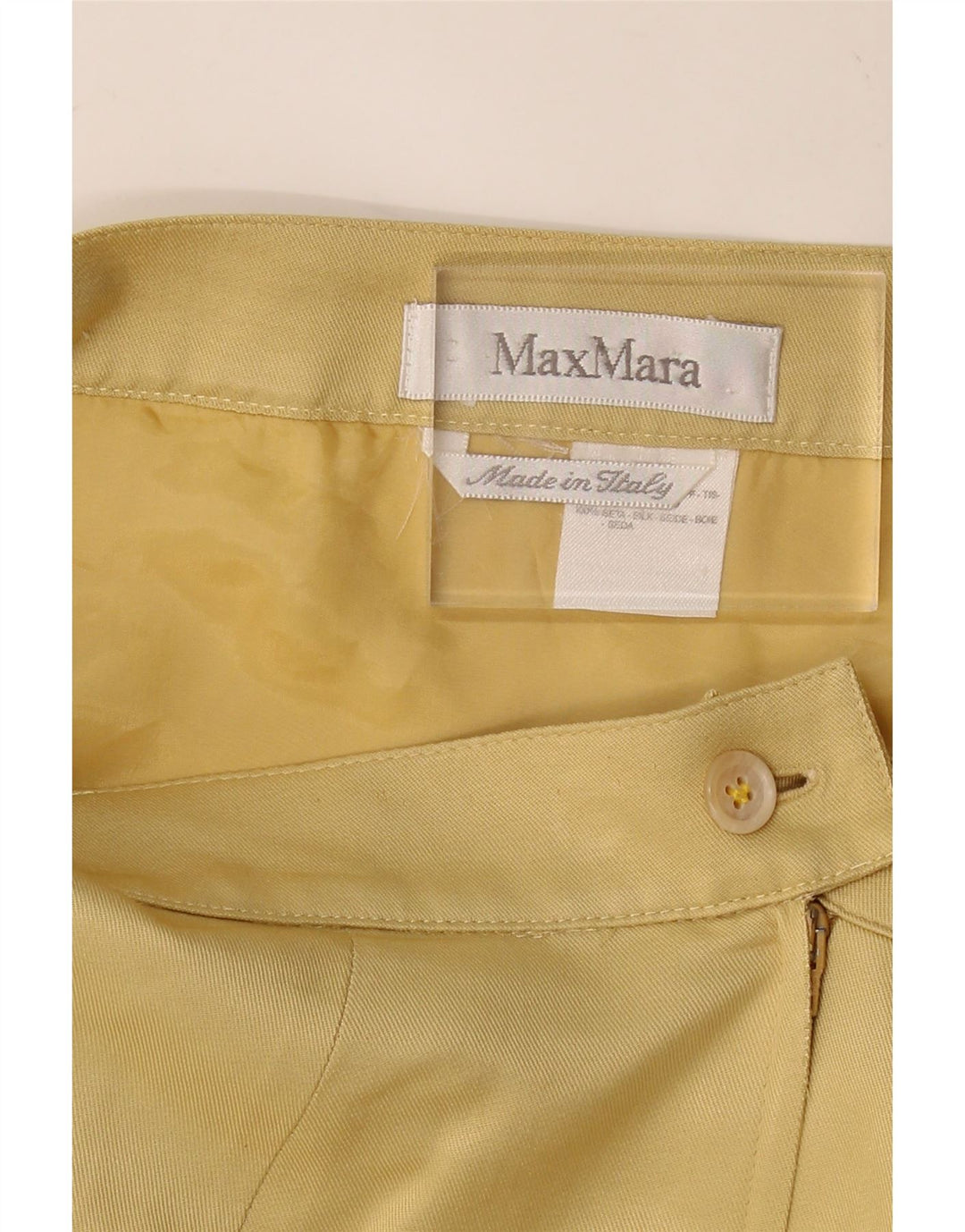 MAX MARA Womens Pencil Skirt W32 Large Yellow Silk