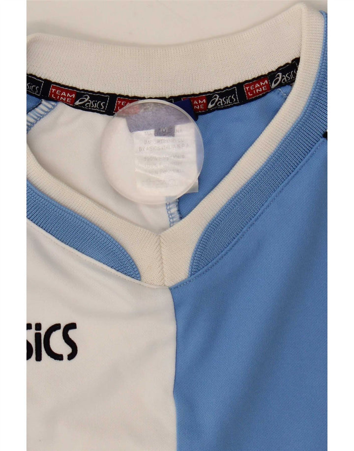 Asics Hombre Camiseta Gráfica Top Azul Medio Colorblock Poliéster