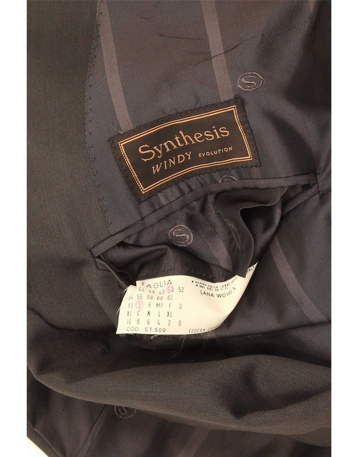 Vintage hombres doble pecho chaqueta blazer IT 50 lana gris grande