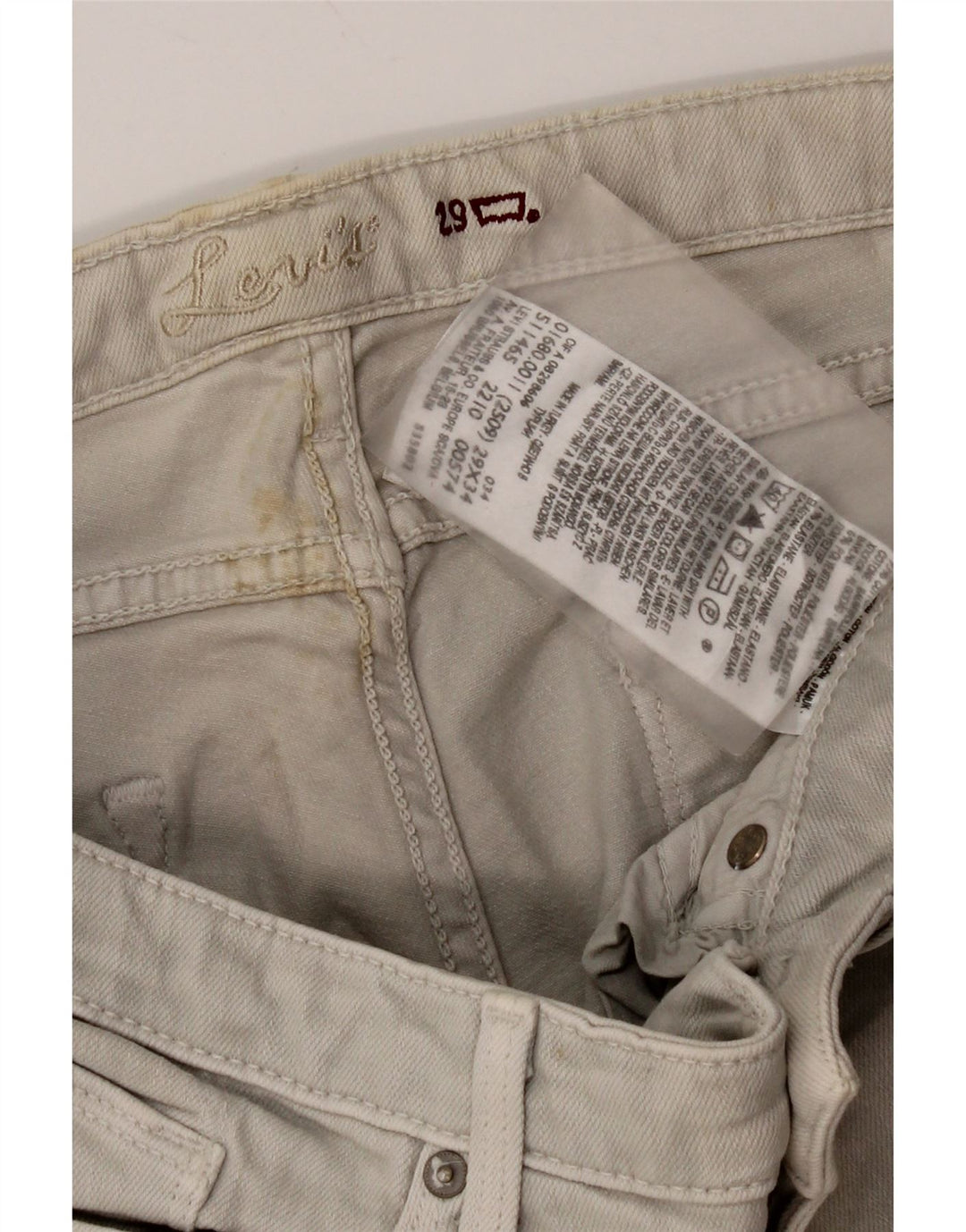 Vaqueros pitillo Levi's para mujer W29 L34 Algodón gris