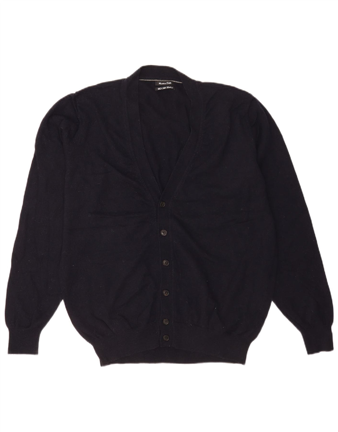 Massimo Dutti Jersey Cárdigan Hombre XL Lana Azul Marino