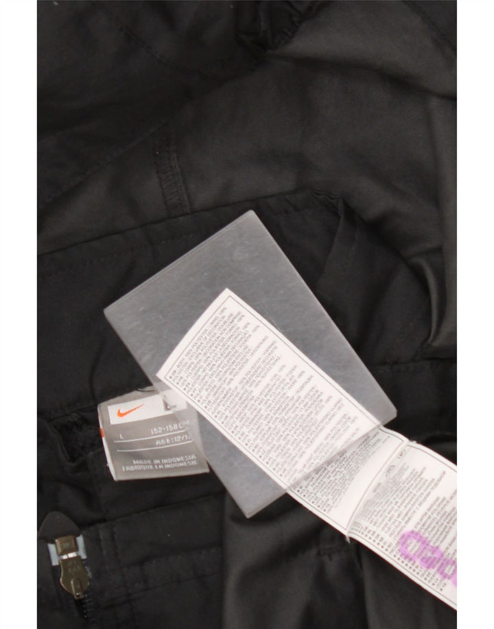 NIKE Chubasquero con capucha para niños 12-13 años Grande Negro Colorblock Poliéster