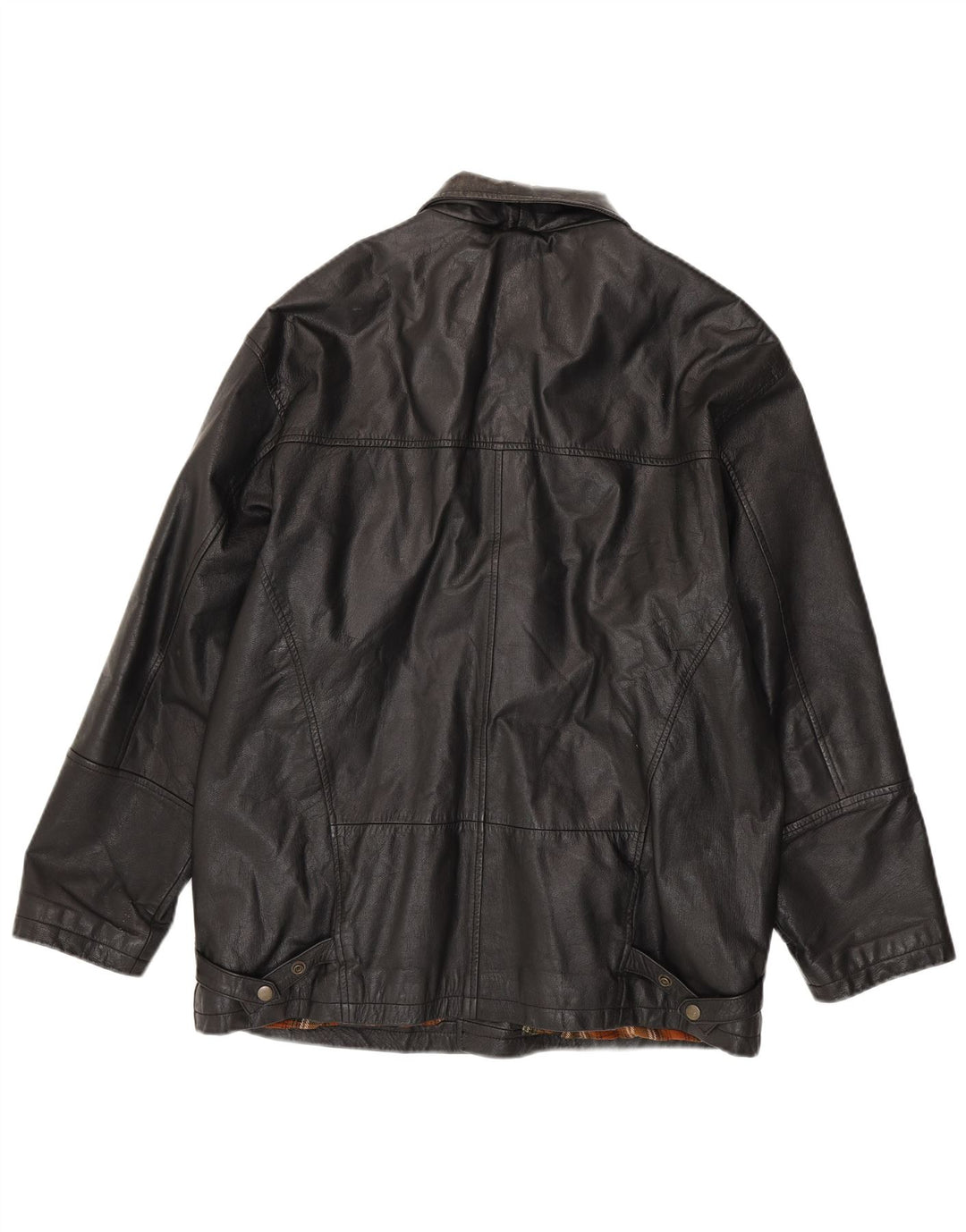 VINTAGE Chaqueta de cuero para hombre Reino Unido 40 Cuero negro grande