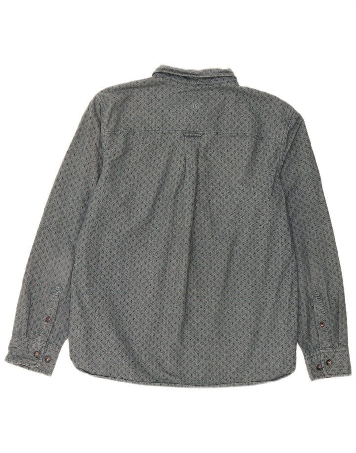Camisa de hombre Fat Face Grande de algodón geométrico gris
