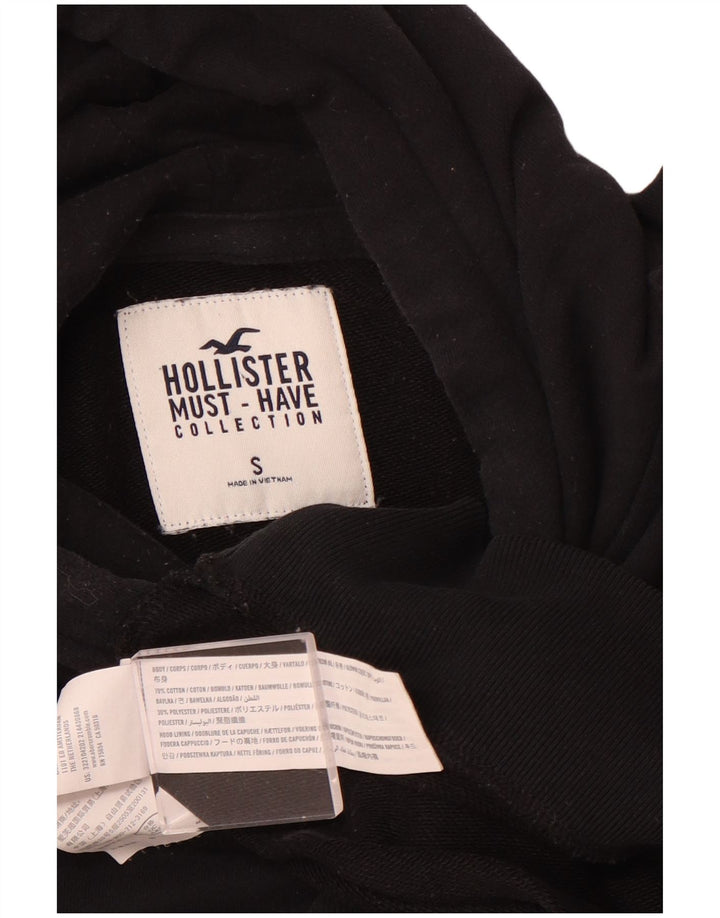 HOLLISTER Jersey con capucha para hombre pequeño de algodón negro