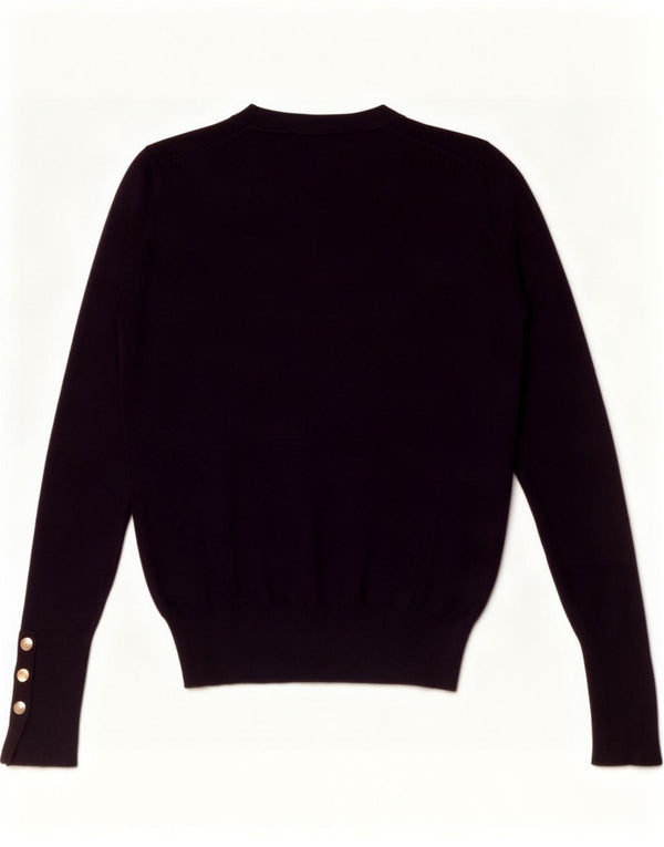 Zara Mujer Cuello Redondo Jersey Jersey UK 10 Small Azul Marino