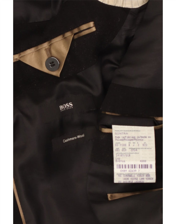 Abrigo Hugo Boss para hombre IT 54 2XL Lana virgen negra