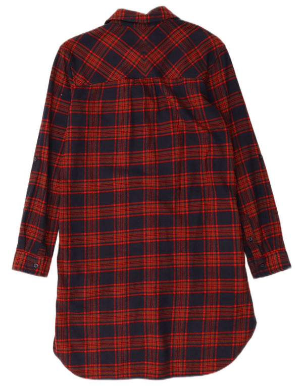 Jack Wills Vestido camisero extragrande para mujer UK 6 XS Azul marino Cuadros Algodón