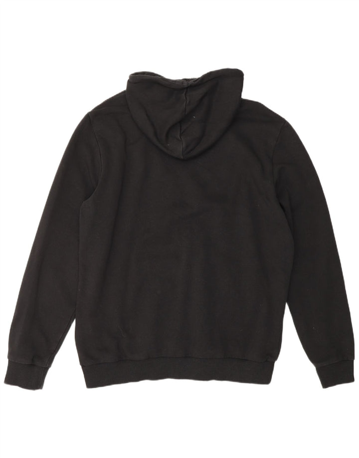 PUMA Sudadera con capucha gráfica para hombre, talla grande, algodón negro