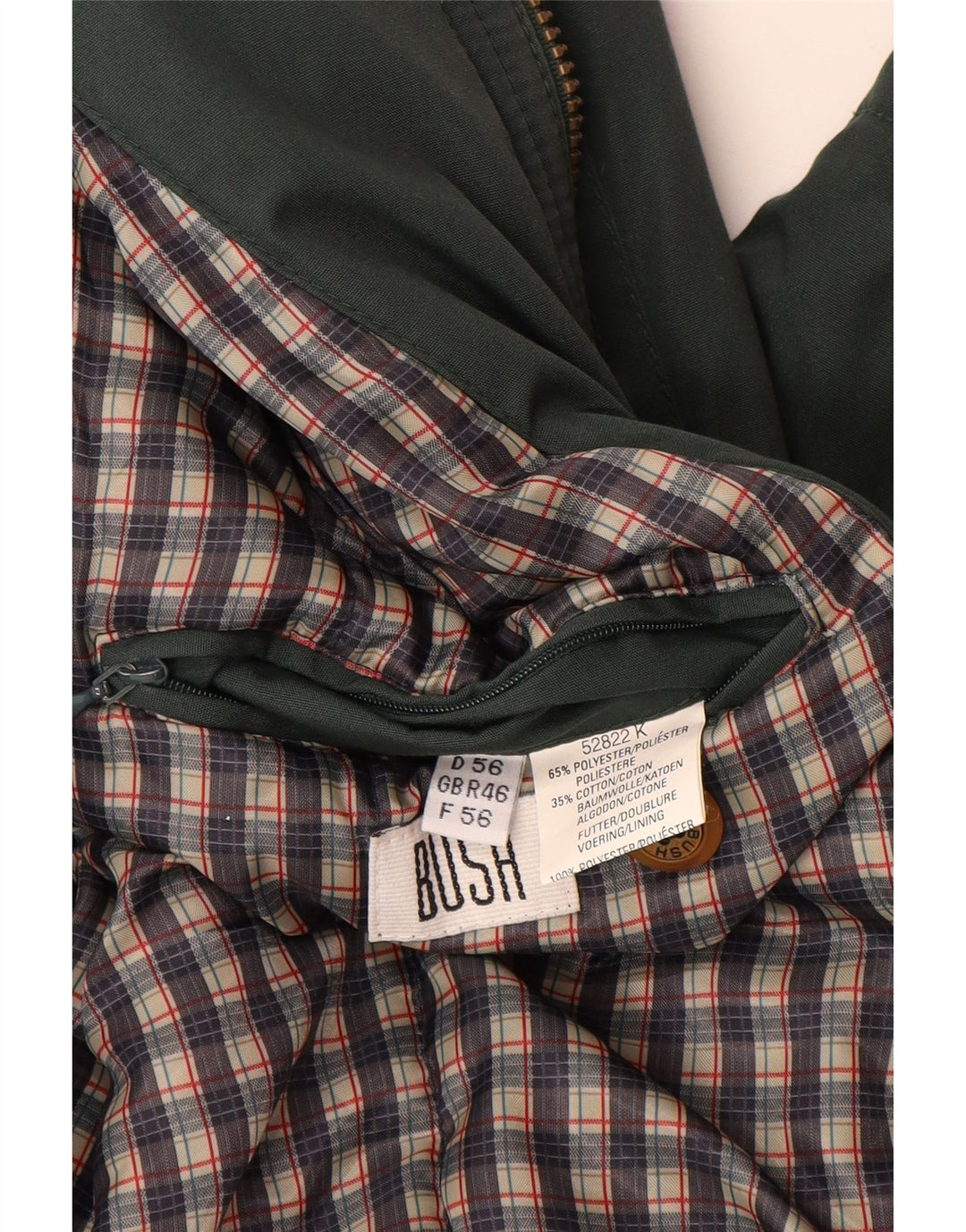 Bush Chaqueta utilitaria para hombre UK 46 3XL Poliéster verde
