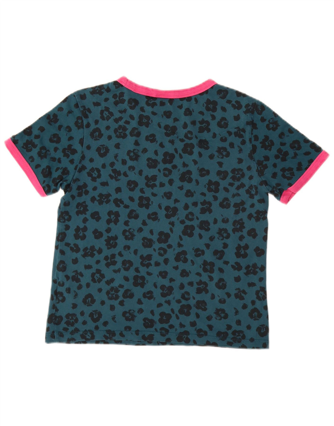 ADIDAS Camiseta gráfica para mujer Top UK 8 Small Green Animal Print Algodón