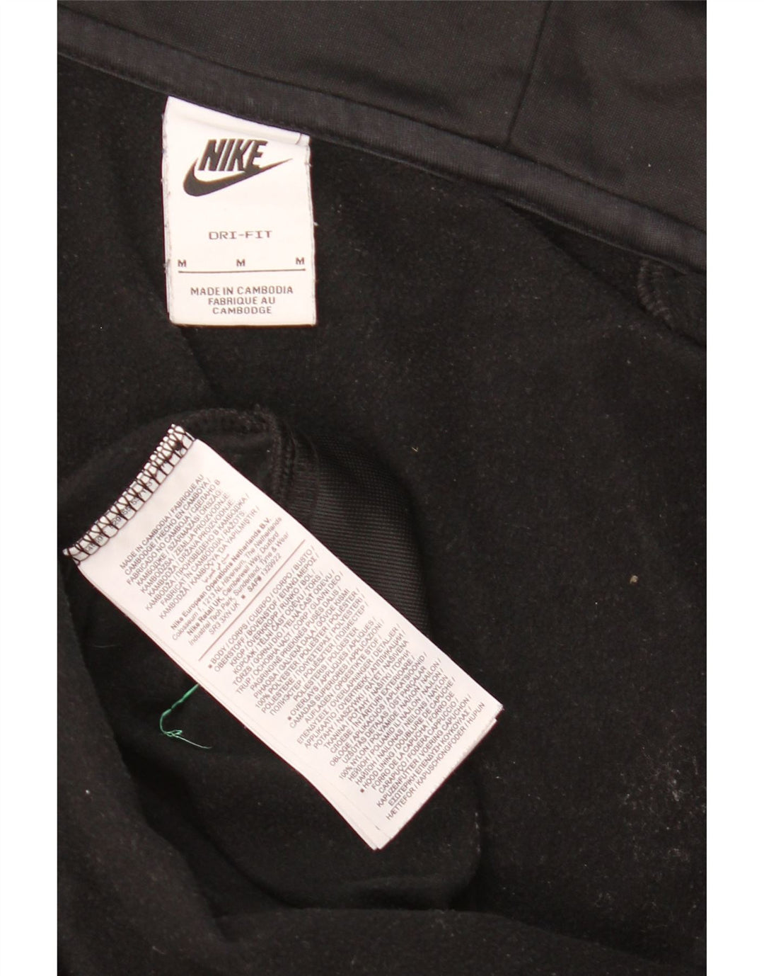 Nike Dri Fit Sudadera con capucha y cremallera para hombre, poliéster negro mediano