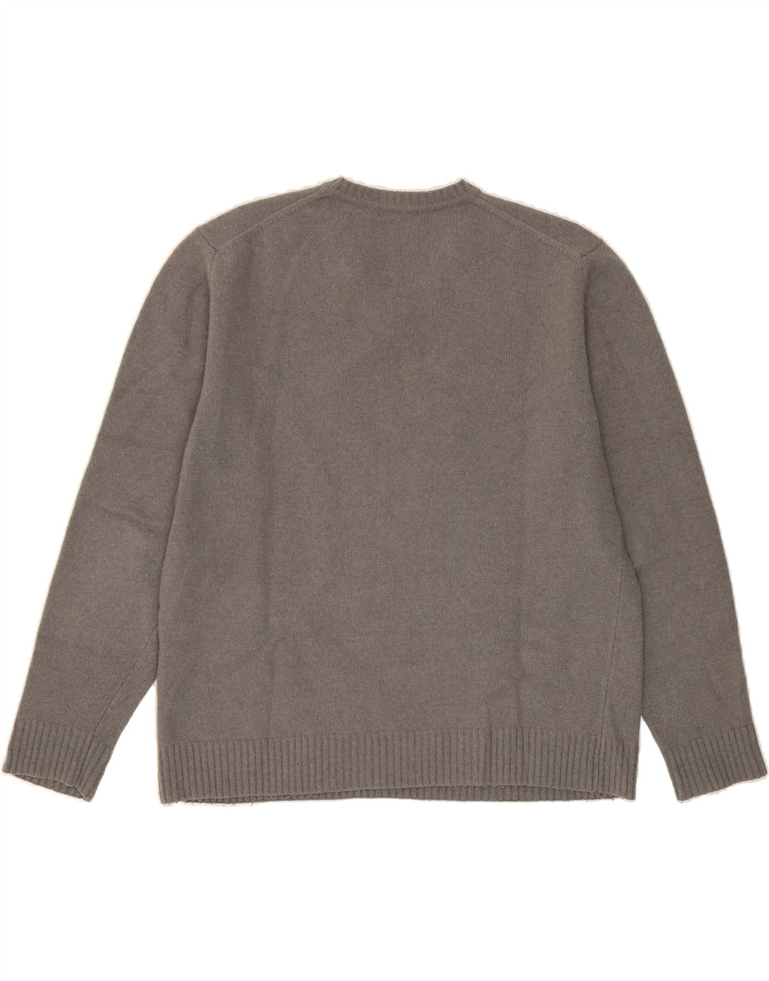 SERGIO TACCHINI Womens V-Neck Jumper Sweater XL Grey Wool Vintage Sergio Tacchini and Second-Hand Sergio Tacchini from Messina Hembry 
