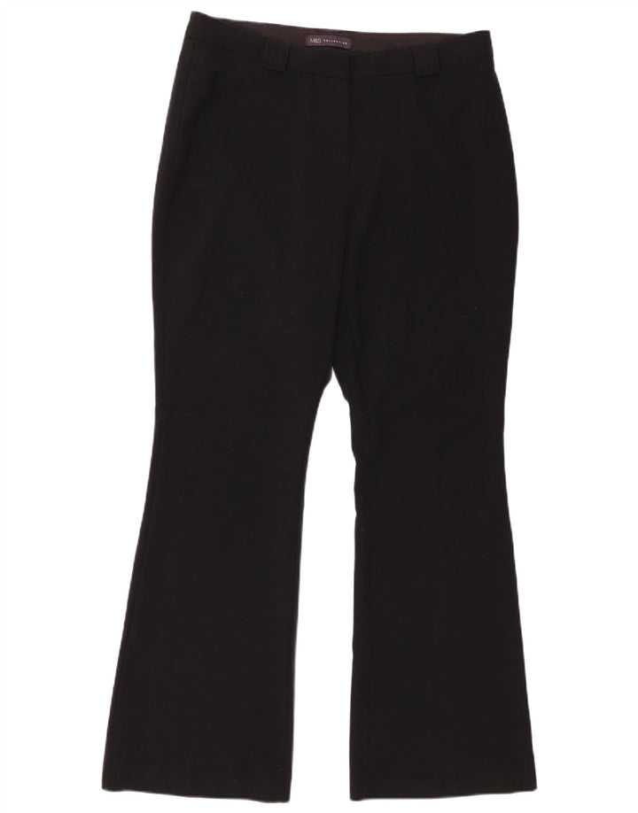 Marks & Spencer Pantalones de traje con corte de bota para mujer UK 12 Medium W32 L30 Negro