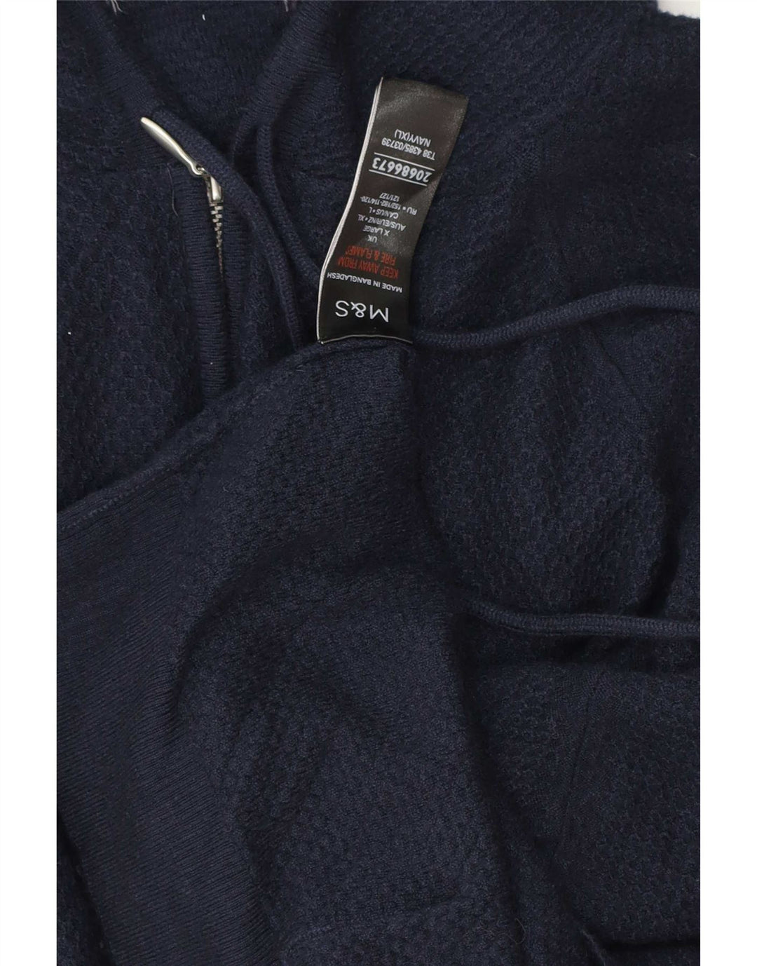 Marks & Spencer Jersey con cuello y cremallera para hombre XL Viscosa azul marino