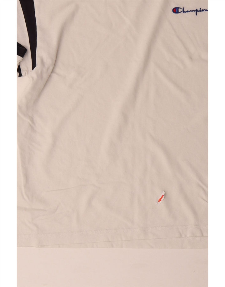 CHAMPION Camiseta para hombre Top Medium White Colorblock Cotton
