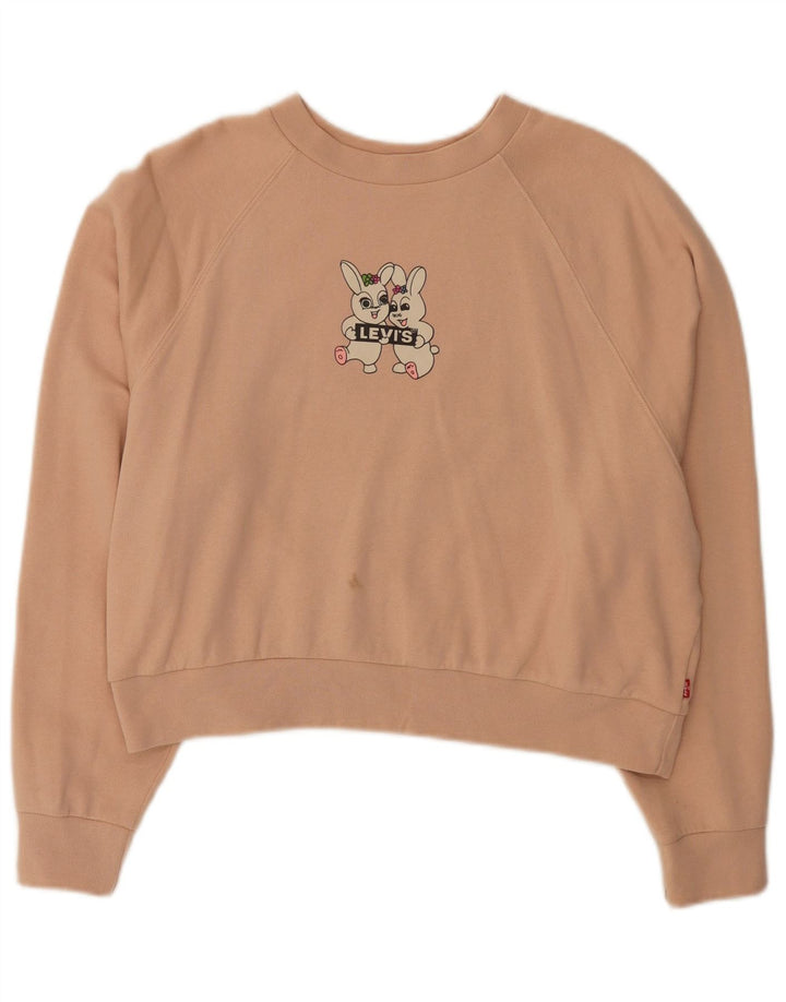 Levi's Sudadera con gráfico de corte extragrande para mujer, talla 40, color rosa medio