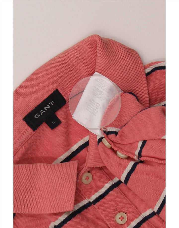Gant Polo De Algodón A Rayas Rosa Grande Para Hombre