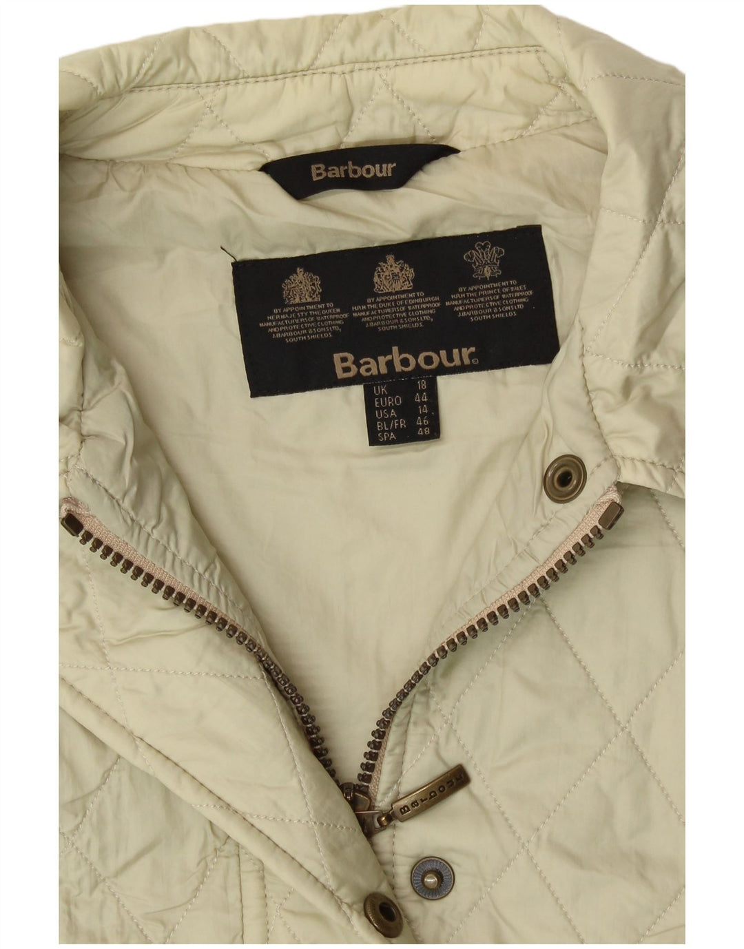 Chaleco acolchado Barbour para mujer UK 18 XL Poliamida blanco roto
