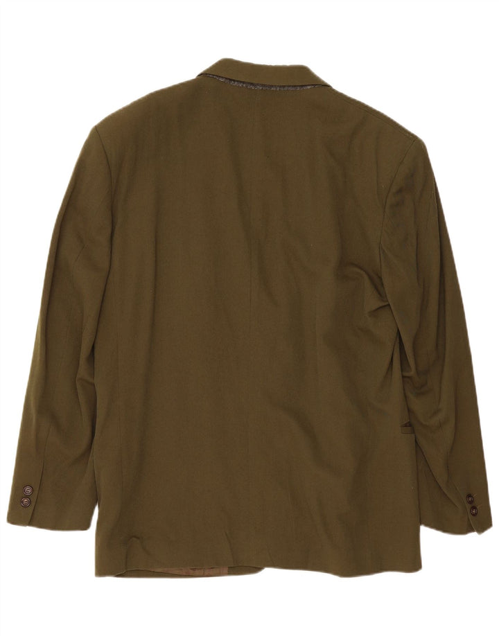 Byblos Chaqueta tipo blazer de 2 botones para hombre IT 50 Large Lana caqui
