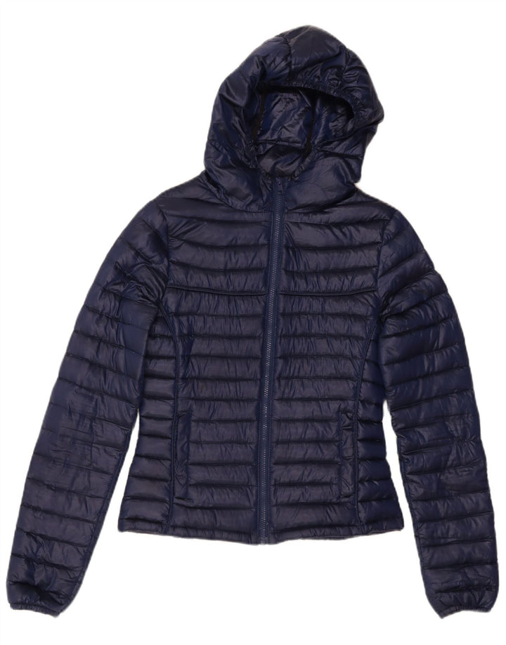 Guess Chaqueta acolchada con capucha para mujer UK 6 XS Azul marino Poliéster