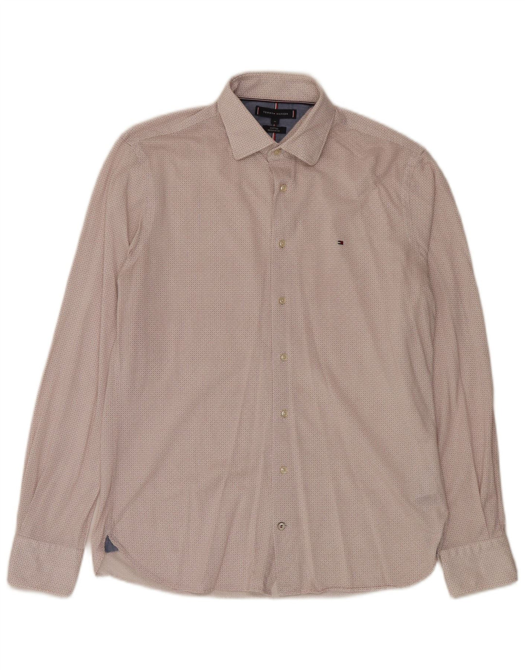 Tommy Hilfiger Camisa Regular Fit De Algodón Geométrico Blanco Roto Medio Para Hombre