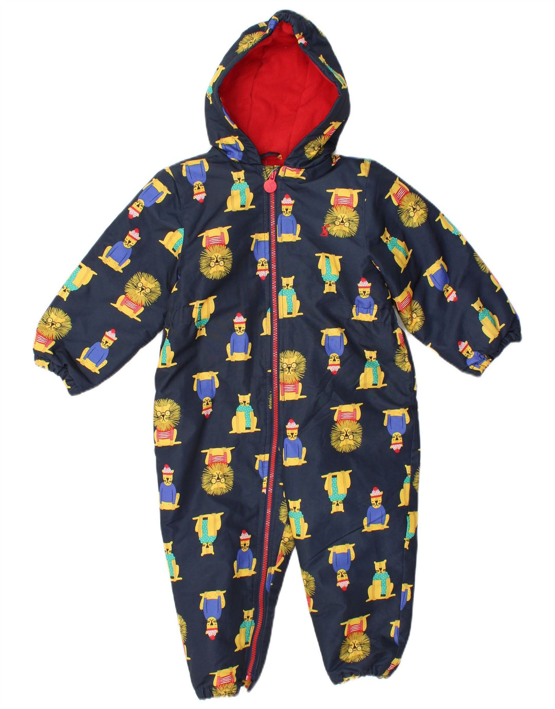 JOULES Mono exterior con capucha para niño 2-3 años Azul marino Estampado animal