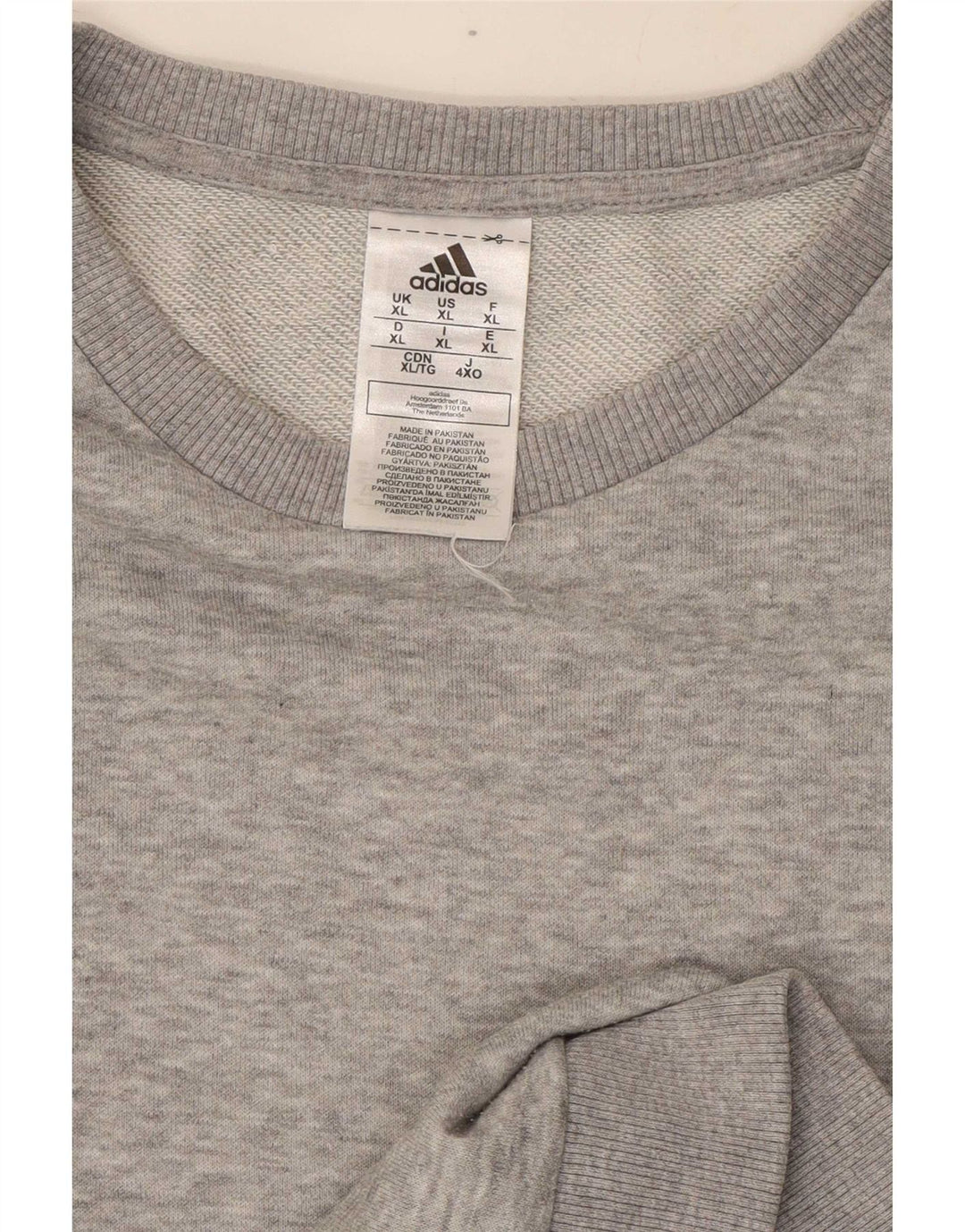 Adidas Hombre Sudadera Jumper XL Gris Algodón Moteado