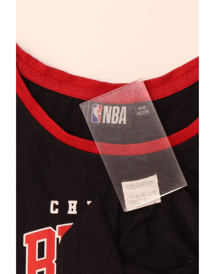 NBA Boys Chicago Bulls Camiseta sin mangas estampada 11-12 años Algodón negro