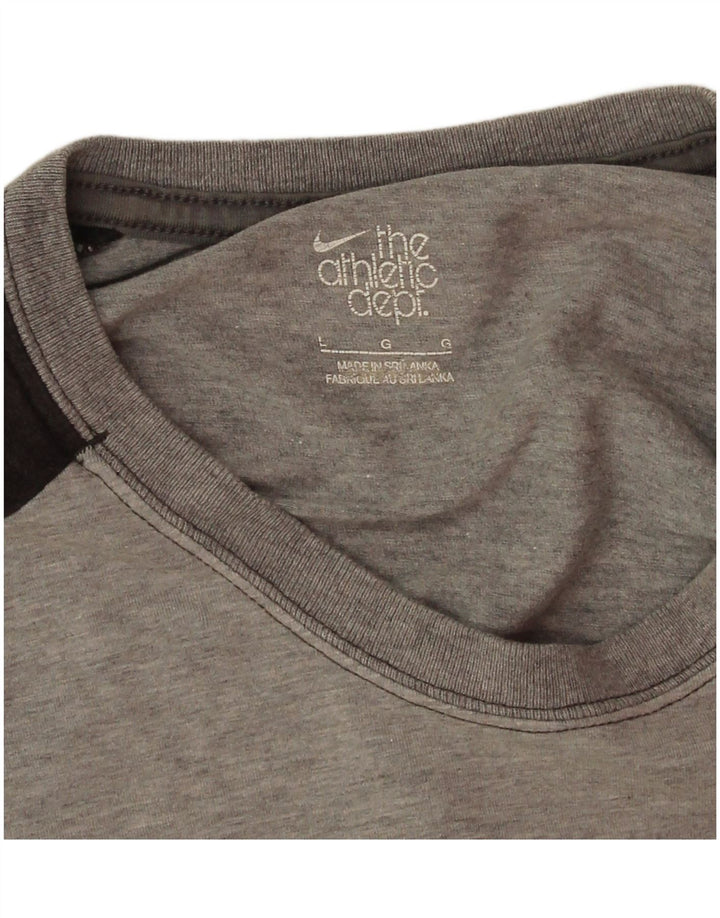 Nike Camiseta gráfica para hombre Top grande de algodón gris con bloques de color