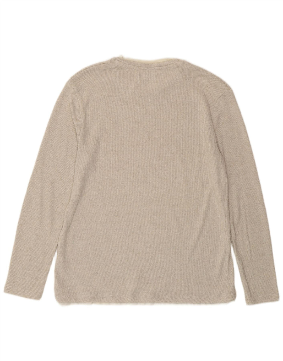 ZARA Mujer Top Manga Larga UK 46 Large Algodón Beige
