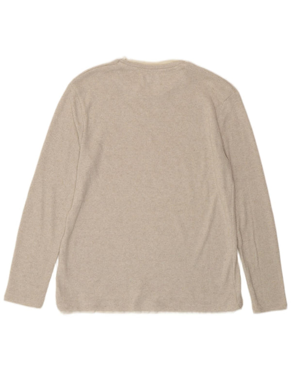 ZARA Mujer Top Manga Larga UK 46 Large Algodón Beige