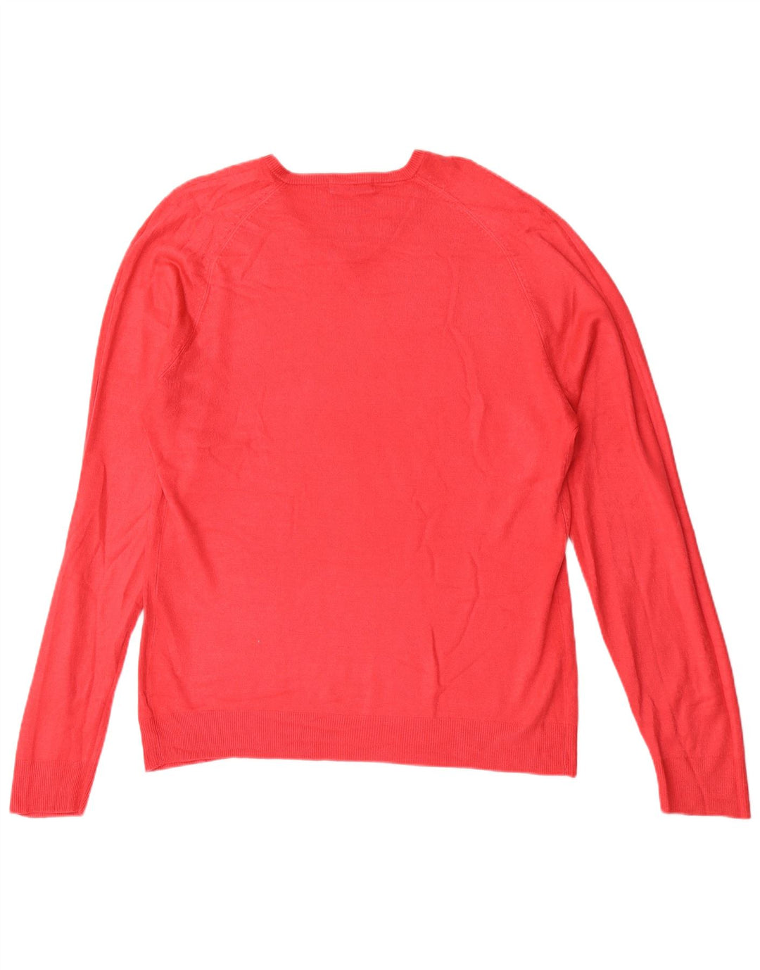 Marks & Spencer Suéter con cuello en V y autógrafo para hombre, tamaño grande, acrílico rojo