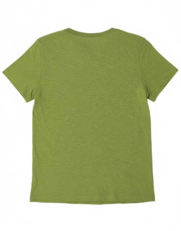 Nike Mujer Dri Fit Graphic Camiseta Top UK 10 Small Verde Algodón