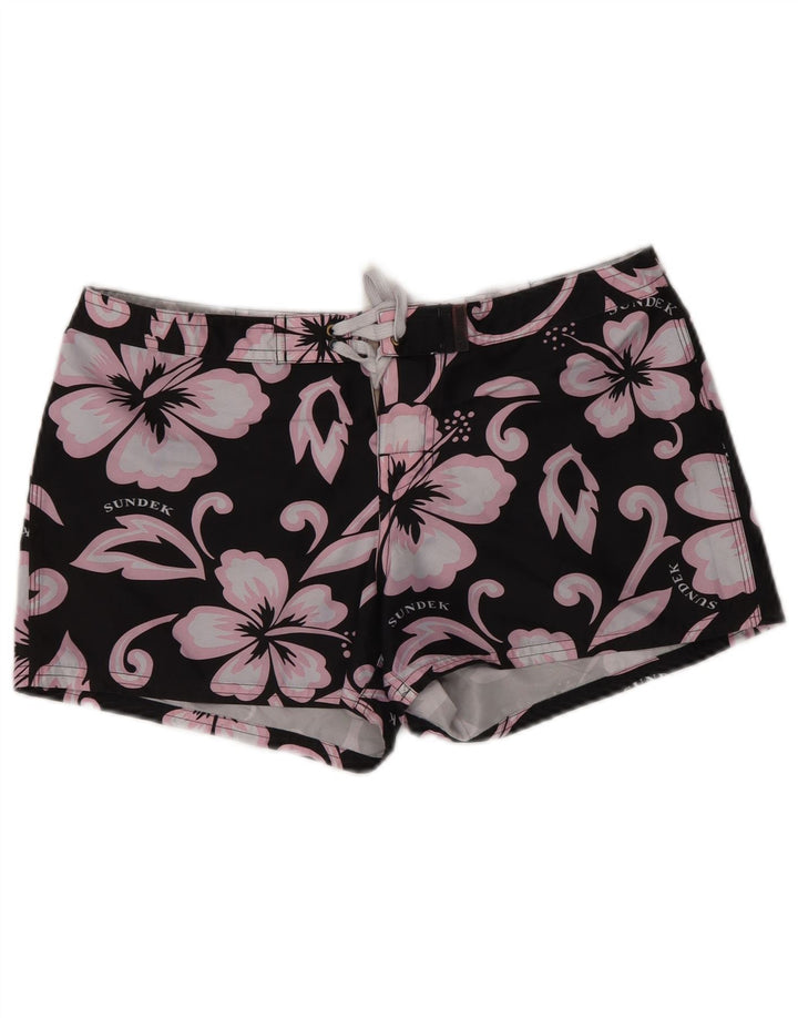 SUNDEK Bañador para Mujer US 2 XS W28 Poliéster Floral Negro