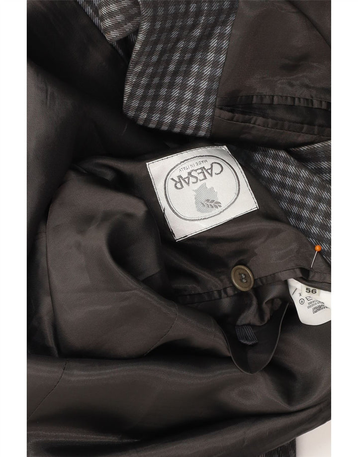 CAESAR Chaqueta tipo blazer de 2 botones para hombre IT 56 XL Algodón a cuadros gris
