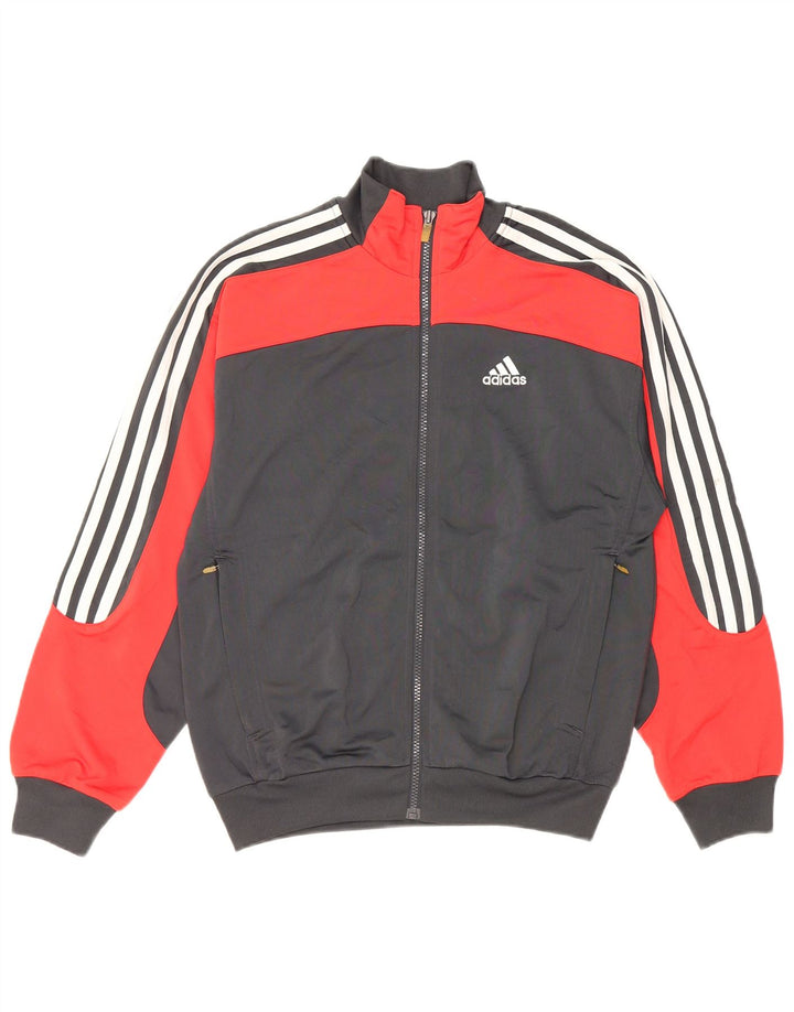 Adidas - Chaqueta de chándal con gráfico para niños, 13-14 años, color gris