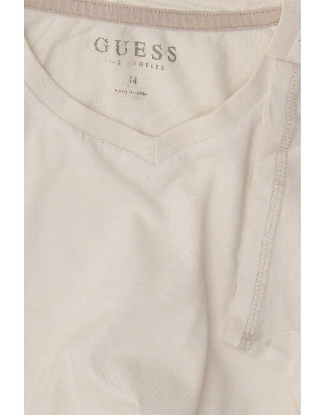 Guess Camiseta gráfica para mujer Top UK 44 Medium White