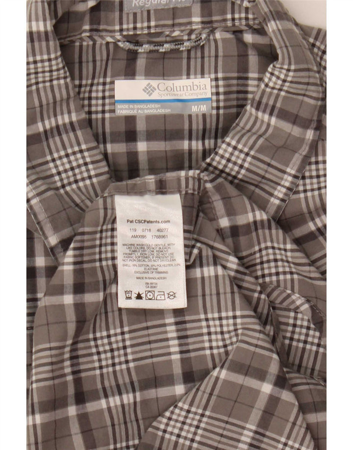 Columbia Camisa De Manga Corta Para Hombre Algodón A Cuadros Gris Medio