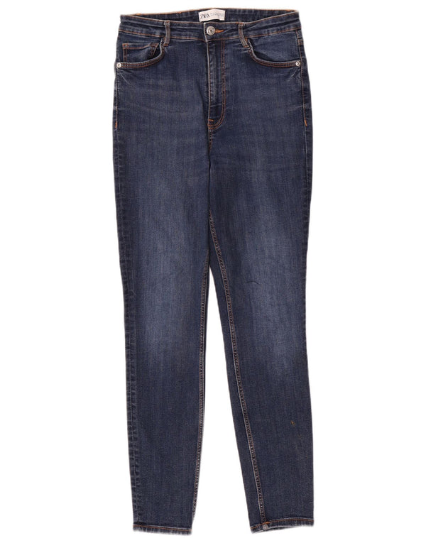 Zara Vaqueros pitillo de cintura alta para mujer EU 40 Medium W30 L28 Algodón azul