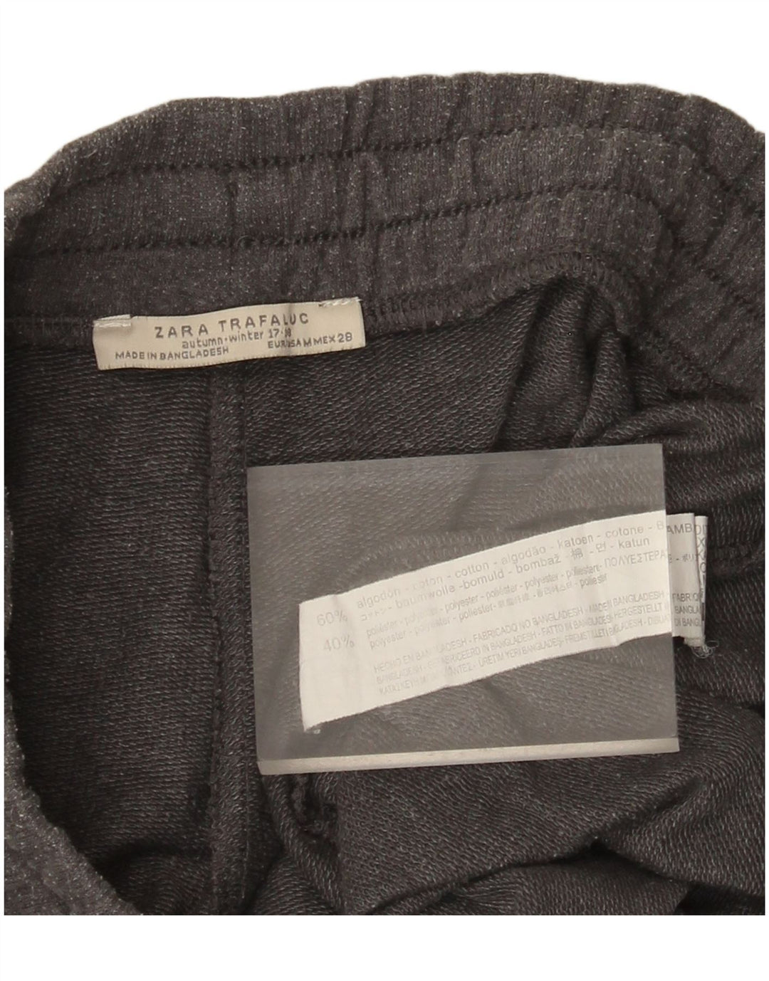 Zara Mujer Pantalón Cortavientos UK 42 Algodón Gris Medio