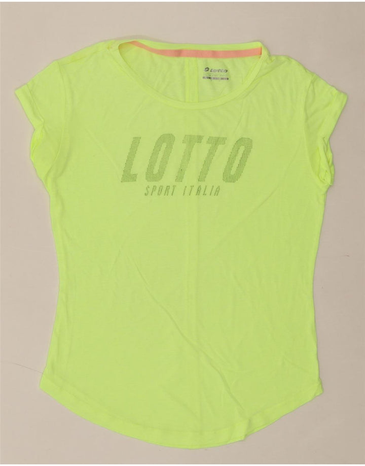 LOTTO Womens Graphic T-Shirt Top UK 10 Small Green Polyester Vintage Lotto and Second-Hand Lotto from Messina Hembry 