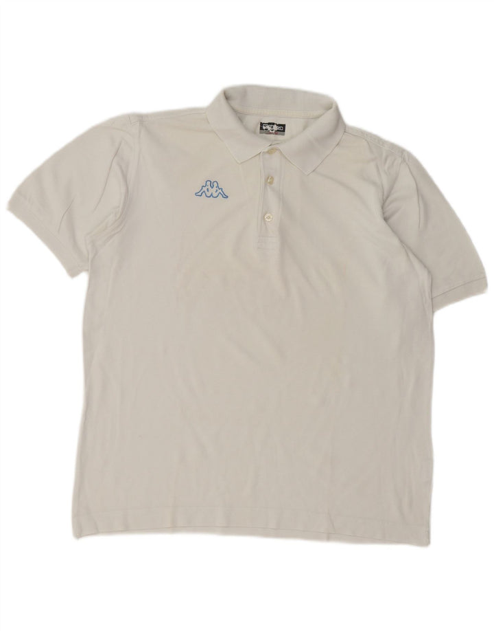Kappa Polo Hombre Grande Blanco Algodón