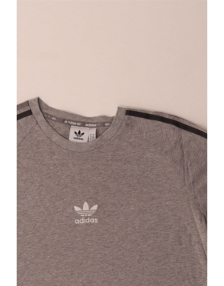 ADIDAS Camiseta para hombre Top grande de algodón moteado gris