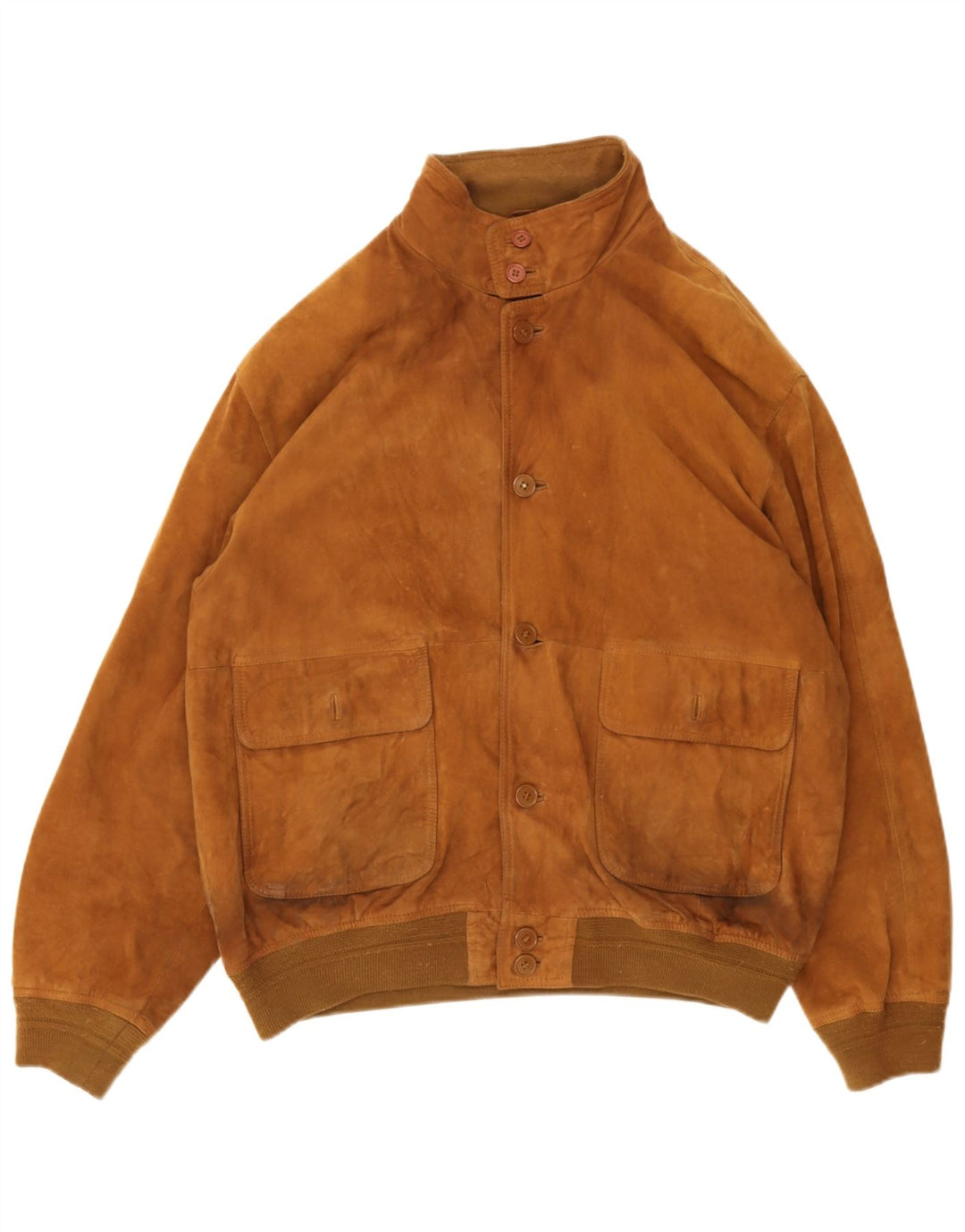 Vintage hombres gamuza bomber chaqueta IT 54 2XL marrón