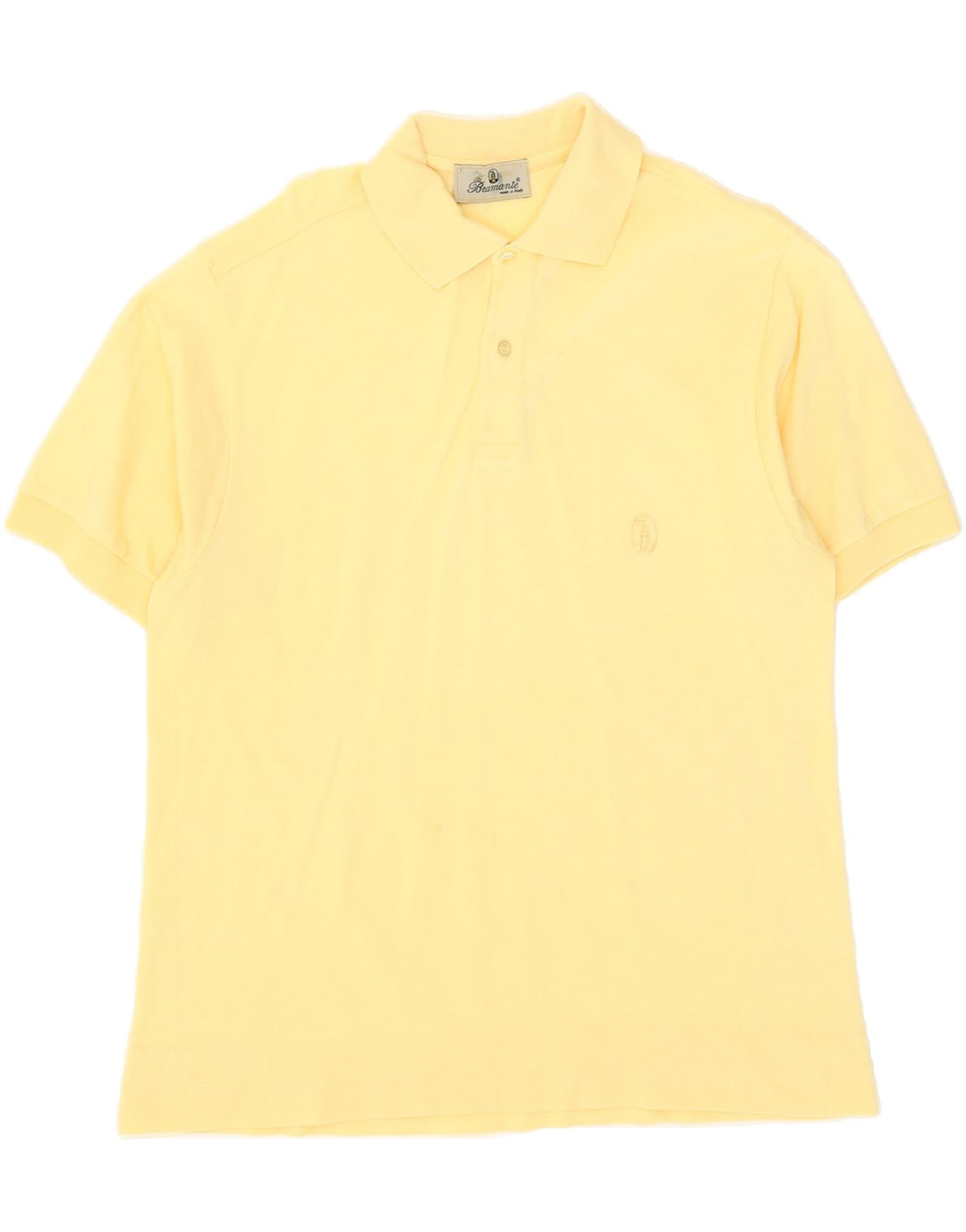 BRAMANTE Mens Polo Shirt Medium Yellow Vintage Bramante and Second-Hand Bramante from Messina Hembry 
