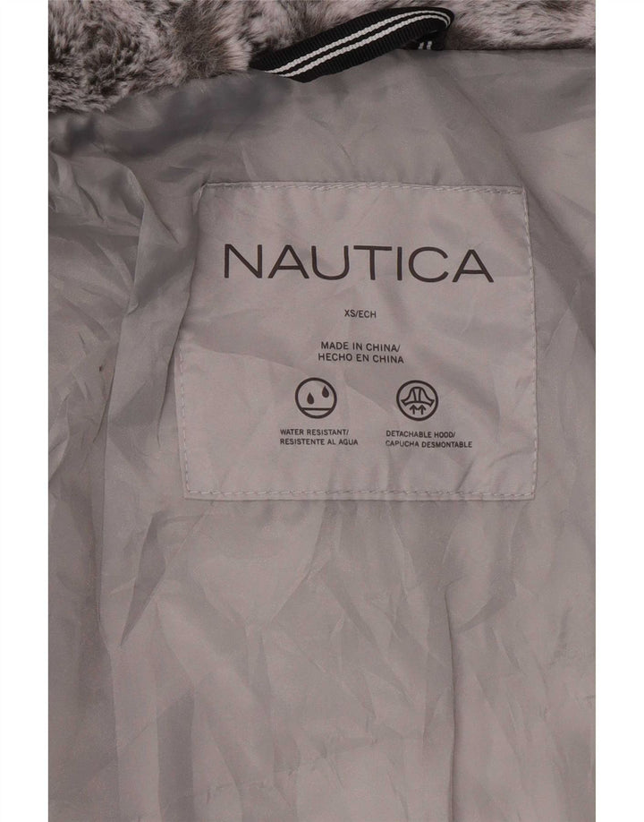 Nautica Chaqueta acolchada con capucha para mujer UK 6 XS Gris Poliéster