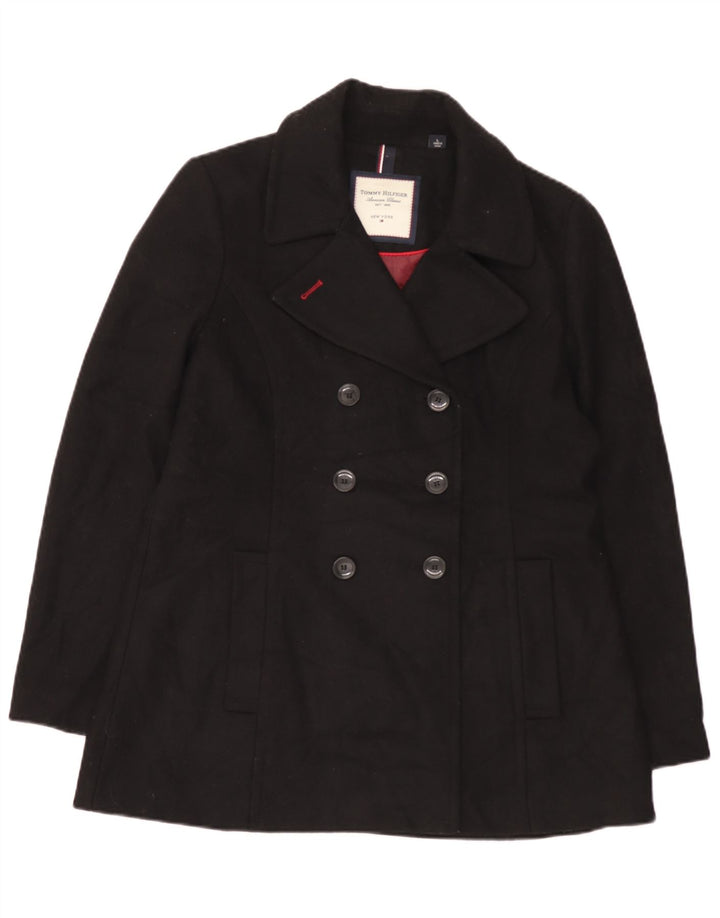 Tommy Hilfiger Chaquetón para Mujer UK 46 Grande Lana Negra
