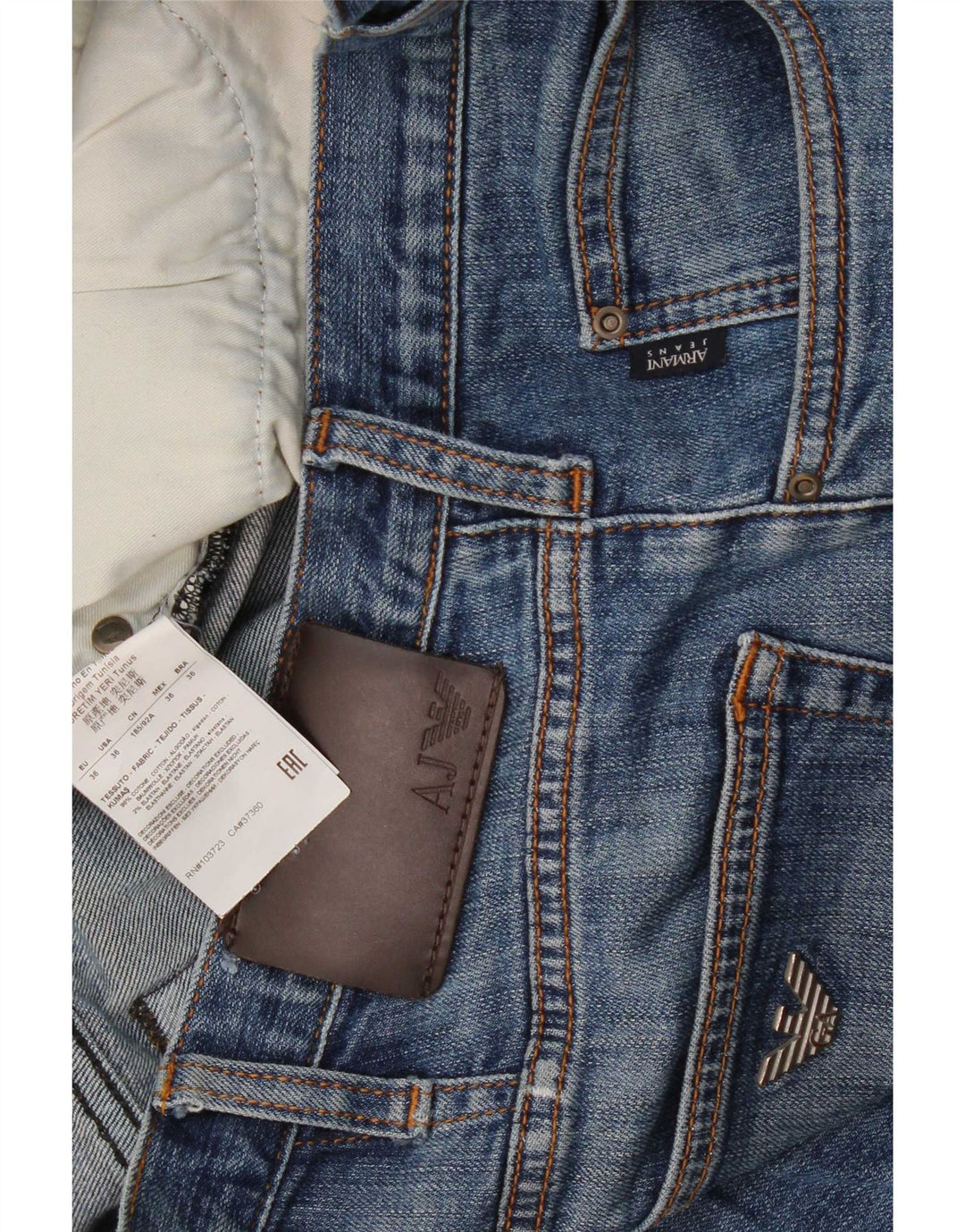 Vaqueros Armani Hombre Rectos W36 L32 Algodón Azul
